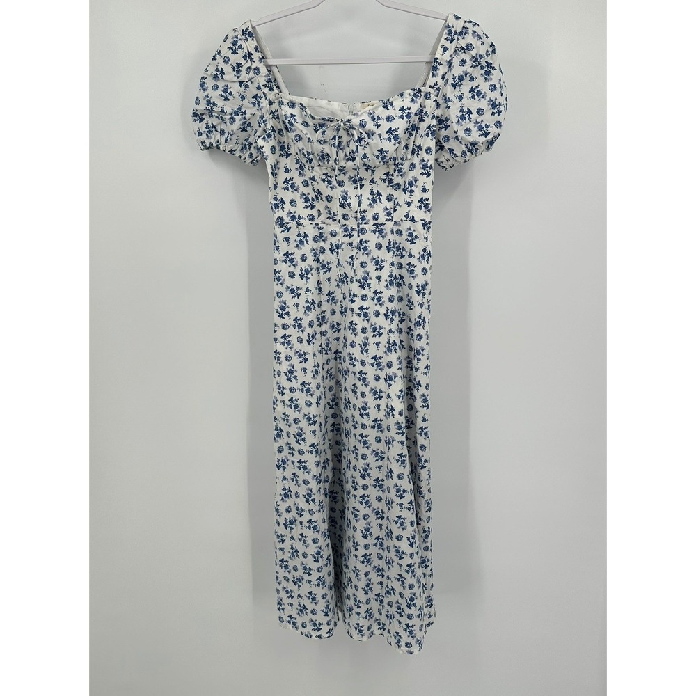 Anthropologie SundayUp Womens Coquette Milkmaid Midi Dress Sz S Pastoral Prairie